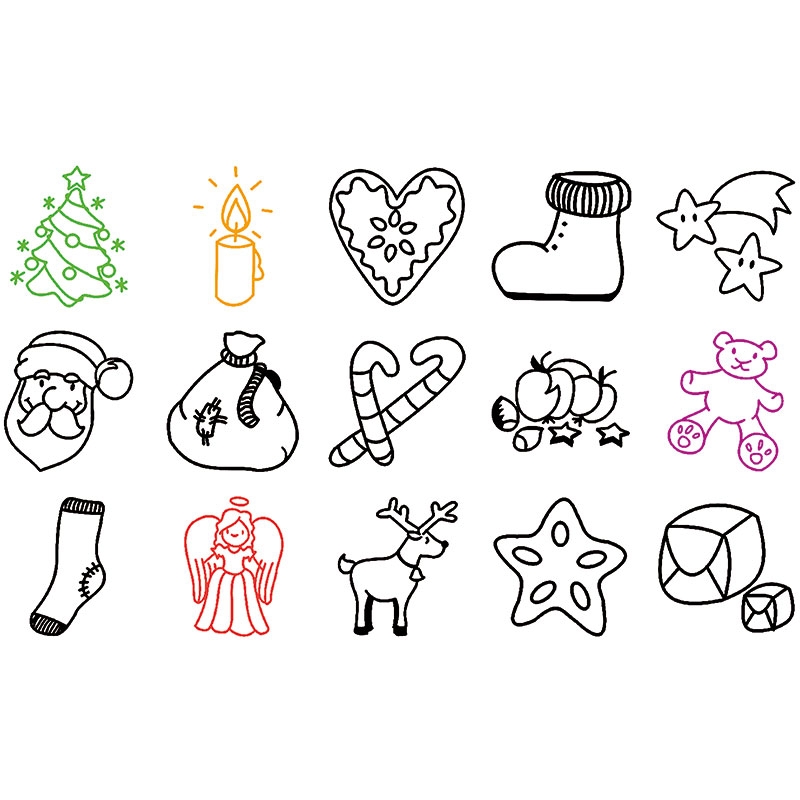 Ministempel "Weihnachten", 17-teilig