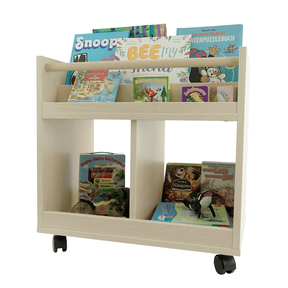 Bücherwagen, inkl. 4 Rollen, B62xH63xT40 cm