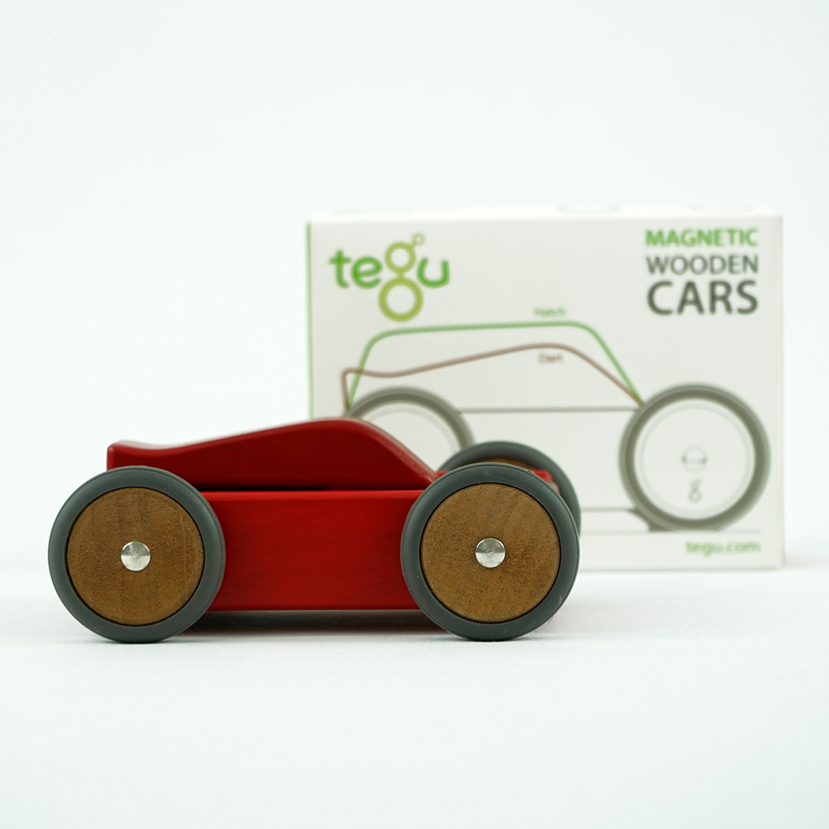 tegu-Magnetisches Auto-Set "Compact Car Dart" rot