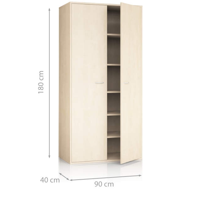 Schrank, 2 Türen, B90 x H180 x T40 cm