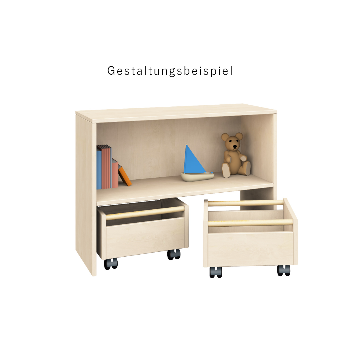 Schrank mit offener Sockelnische, 1 offenes Fach, B90xH68xT40 cm