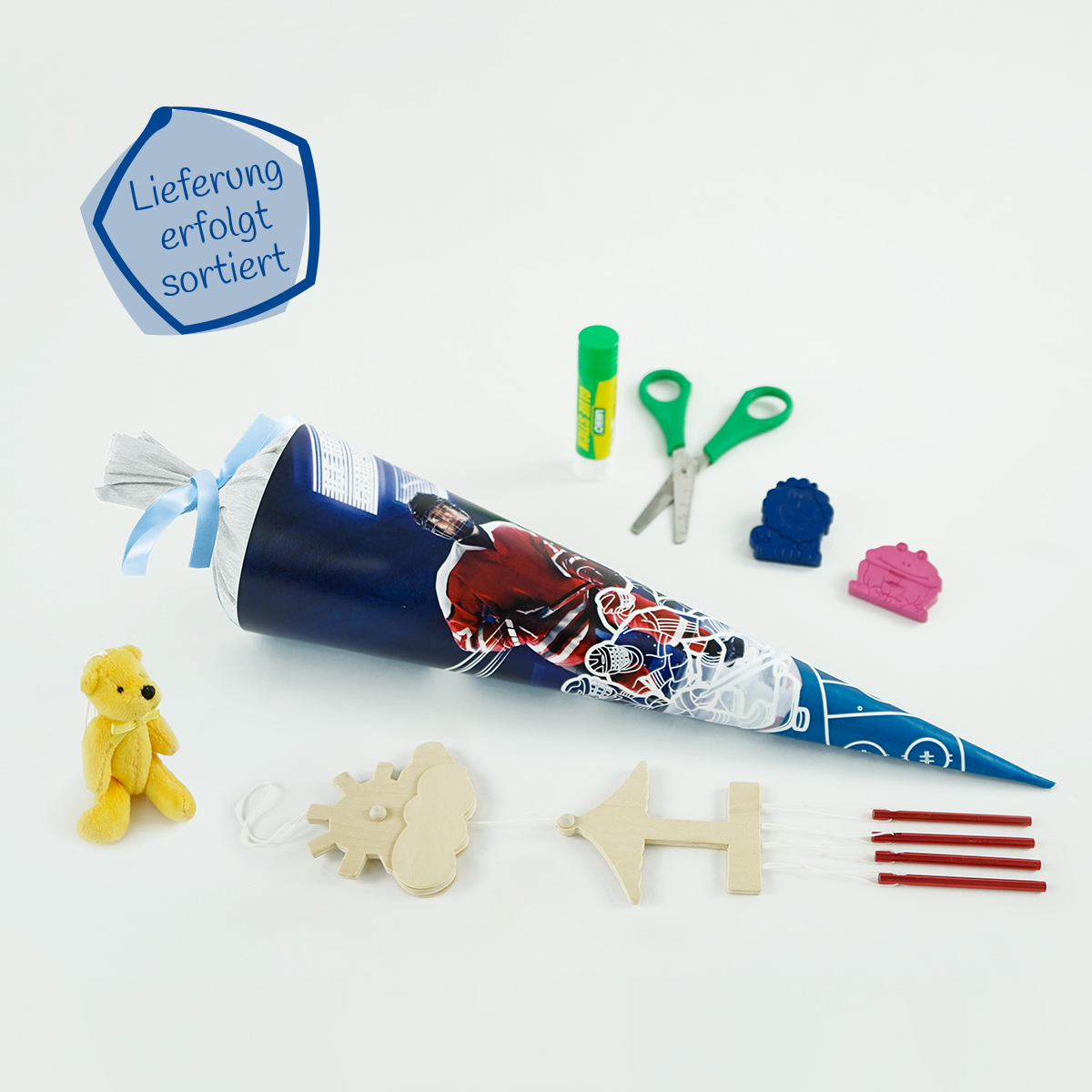 Schultüte 35 cm, gefüllt, Set 3