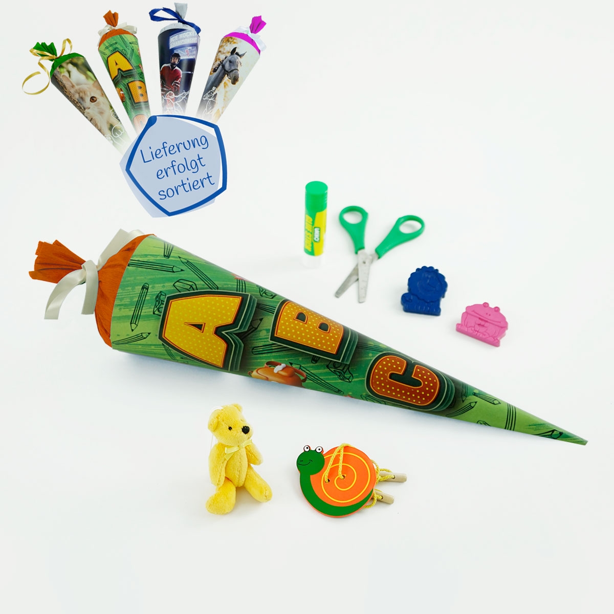 Schultüte 35 cm, gefüllt, Set 3